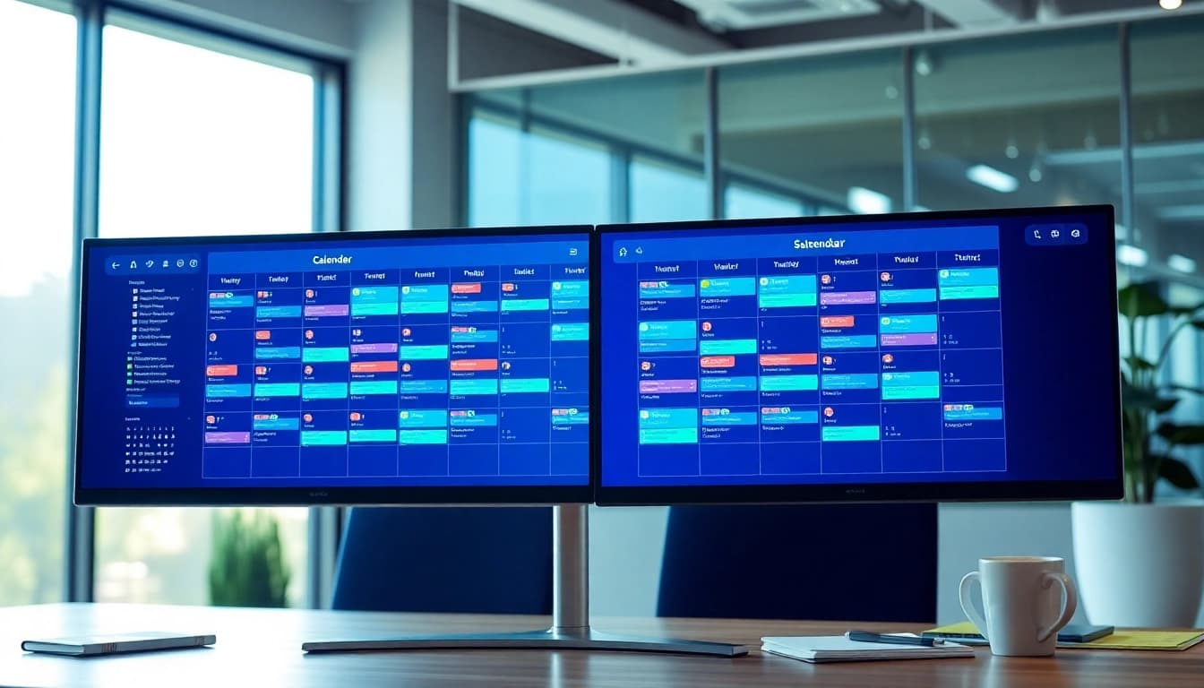 Boost your productivity with the AI assistant multi calendar sync in an efficient office setting.