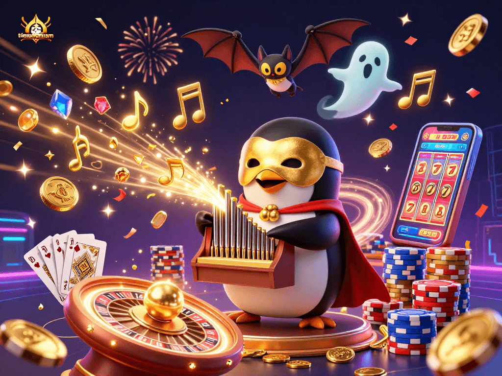 Experience thrilling gameplay at tienlenmiennam with an acrobatic casino scene full of excitement.