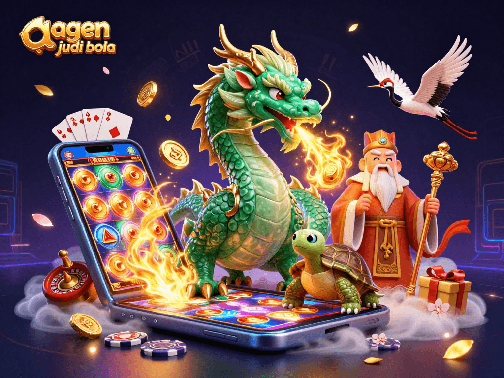 Engage in thrilling sports betting action with agen judi bola, featuring colorful games like slots and roulette.