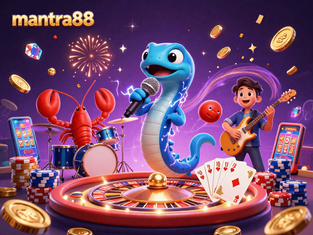 Engage in thrilling action with mantra88's electric eel DJ and dynamic casino scene.