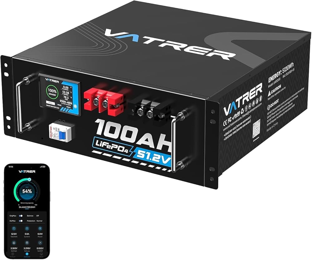 Vatrer Power Lithium Golf Cart Batteries Delivering 48V 105Ah Lithium Battery Power
