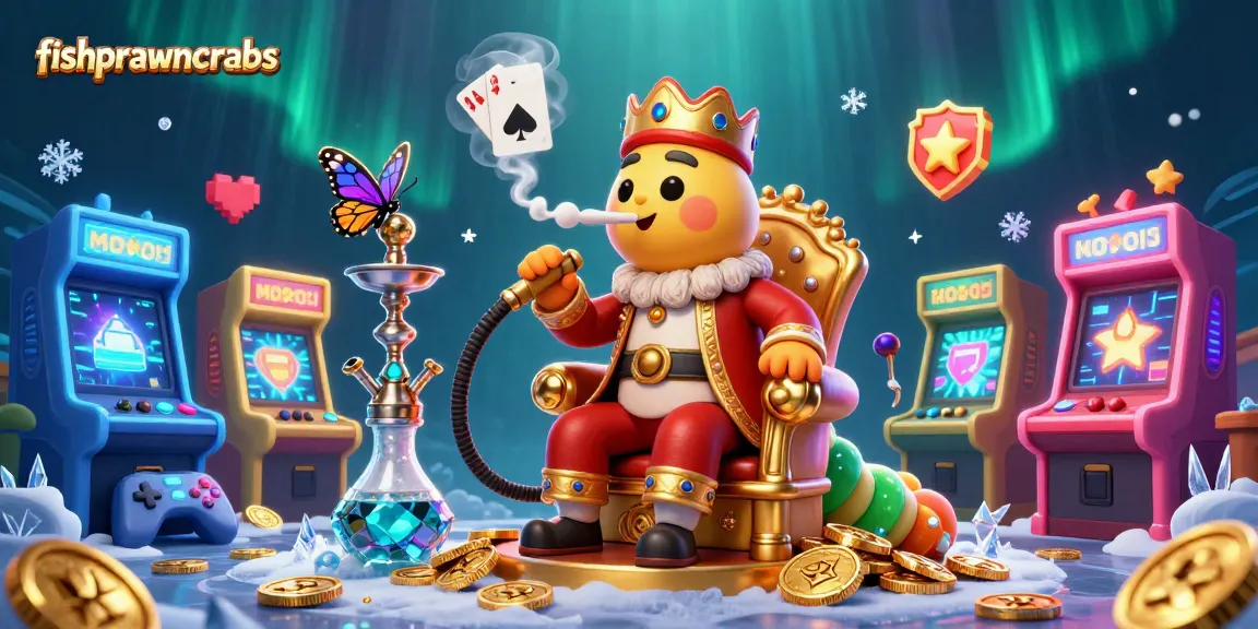 Experience the thrill of fishprawncrabs gameplay as vibrant arcade elements surround a whimsical caterpillar in a magical casino.