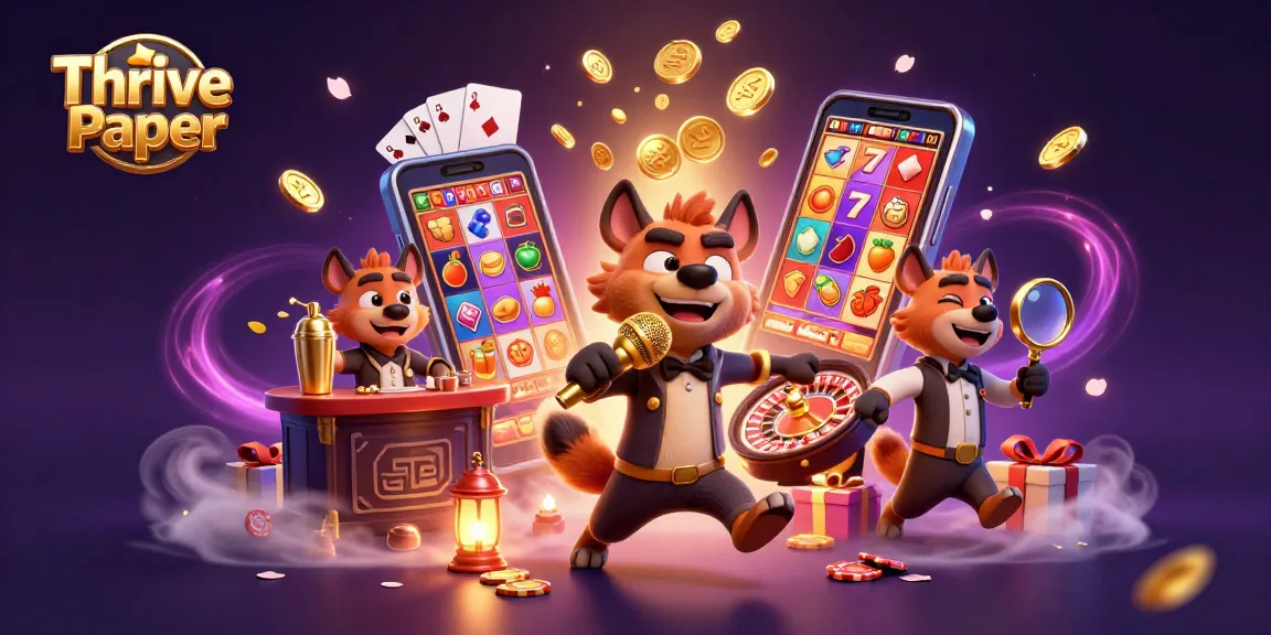 Engage with Thrive Paper’s vibrant casino scene featuring hyenas in a lively comedy club.