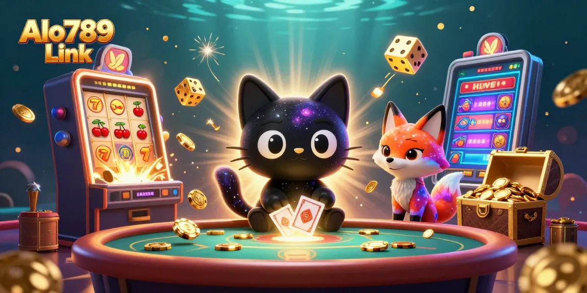 Bet on thrilling wins with Alo789 Link, a cosmic casino adventure featuring a black hole cat.