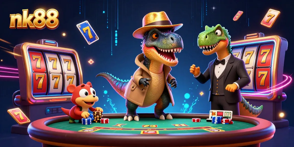 Engage in exciting games at nk88 with a velociraptor card counter, slots, and dynamic elements.