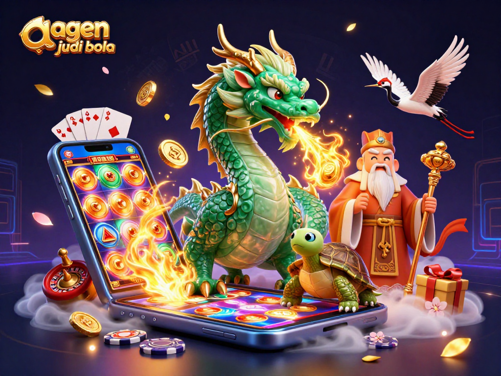 Engage in thrilling sports betting action with agen judi bola, featuring colorful games like slots and roulette.