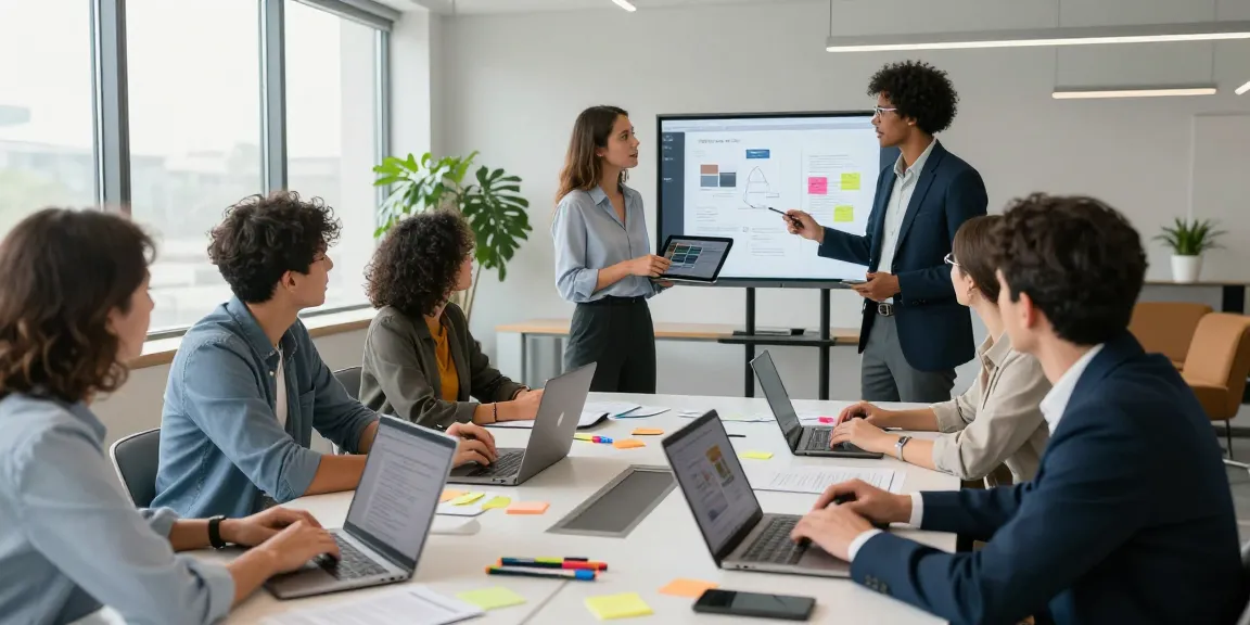 Corporate team brainstorming session at https://www.www456bd.com/, showcasing collaboration in a modern office.