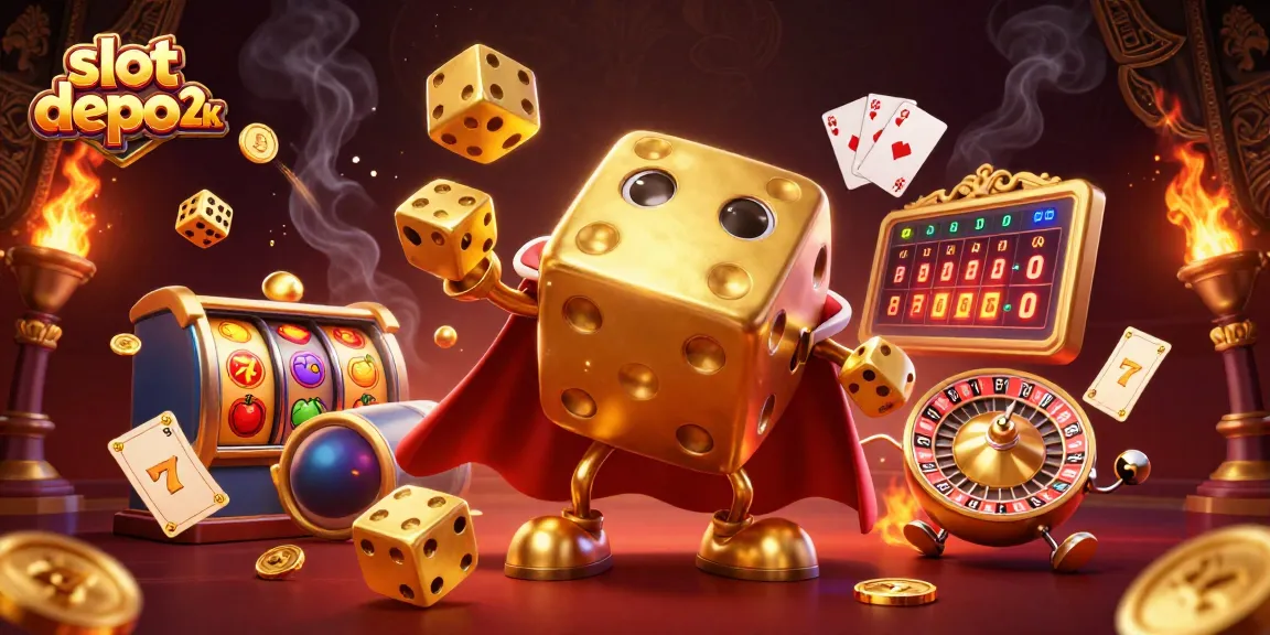 Menangkan pengalaman bermain slot depo 2k yang menarik dengan karakter ikonik dan elemen kasino yang berkilauan.