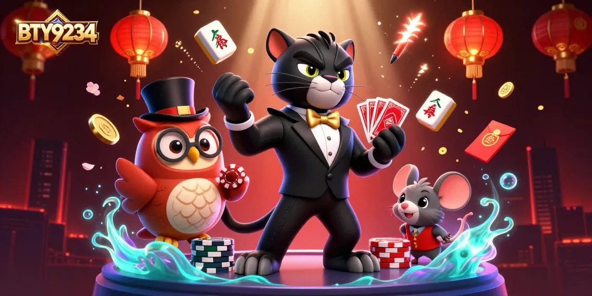 Engage with BTY9234's vibrant casino scene featuring elegant characters amidst festive gaming elements.