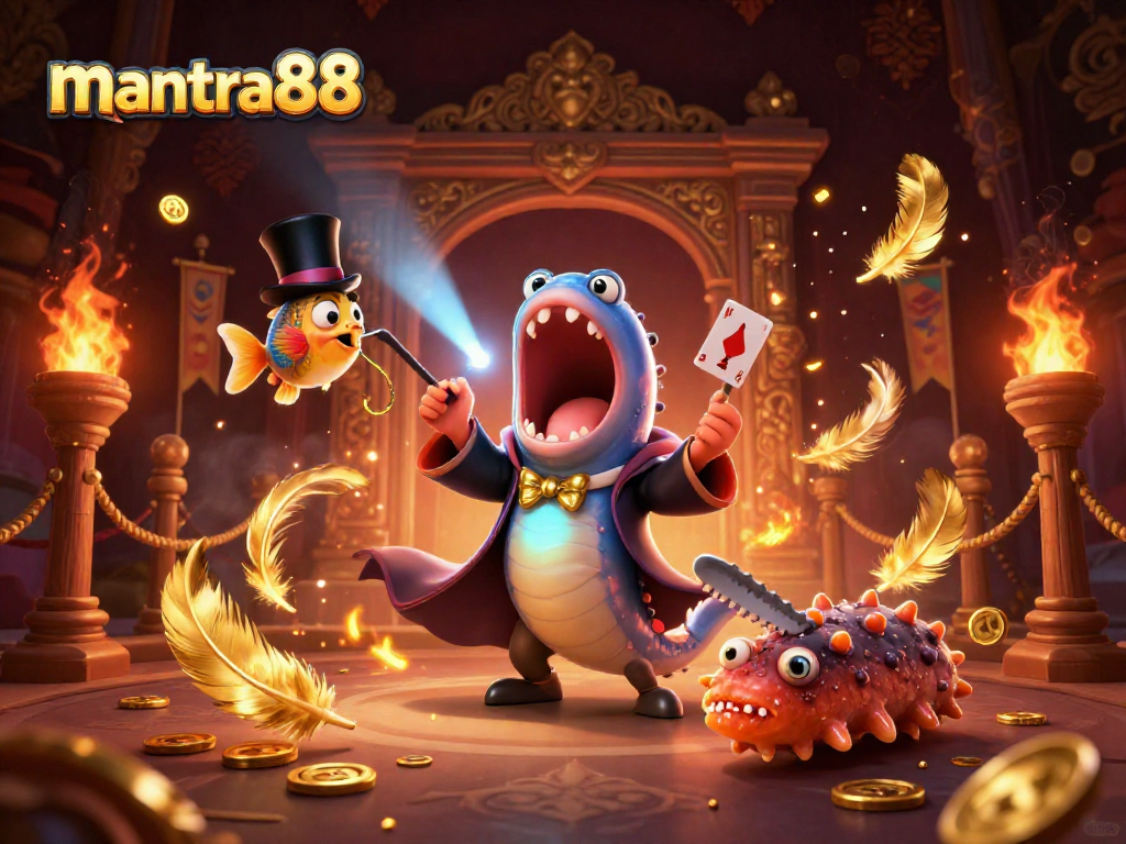 Engage with mantra88's vibrant casino atmosphere showcasing a magical scene with deep-sea characters.