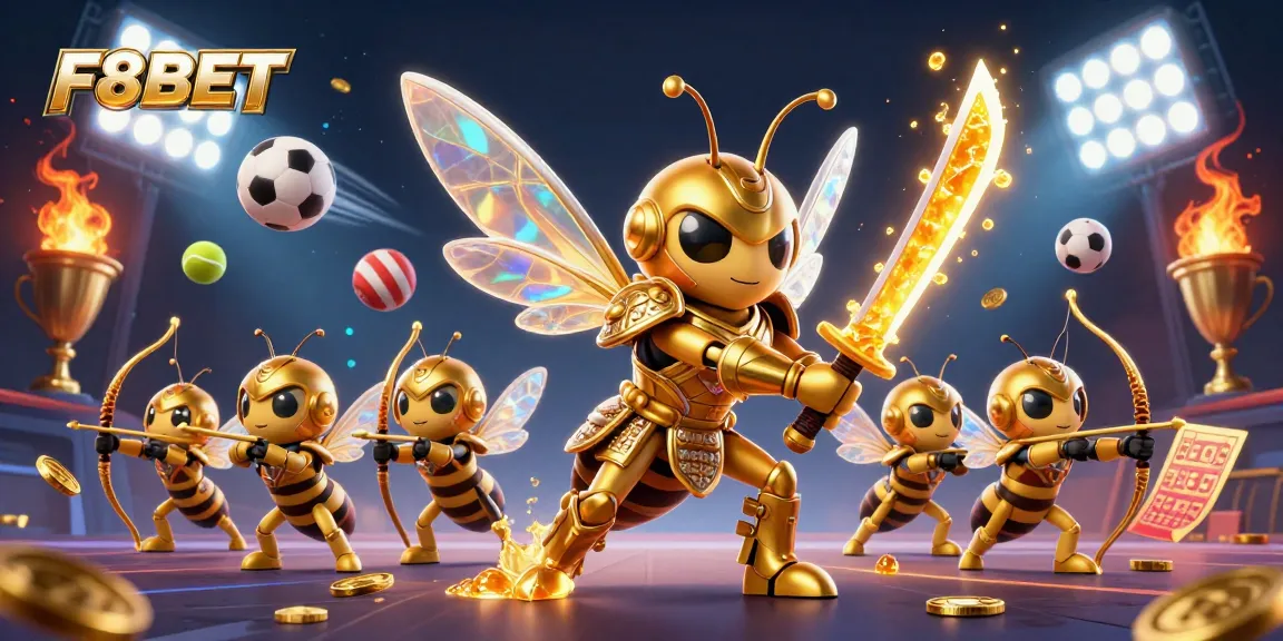 F8BET offers dynamic sports betting action with golden hornet samurai and vibrant game elements.
