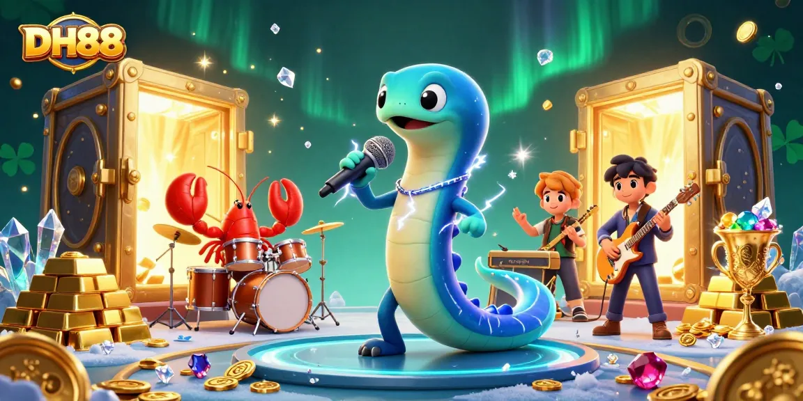 Experience thrilling gameplay at DH88 with an underwater casino scene featuring musical characters and gold treasures.