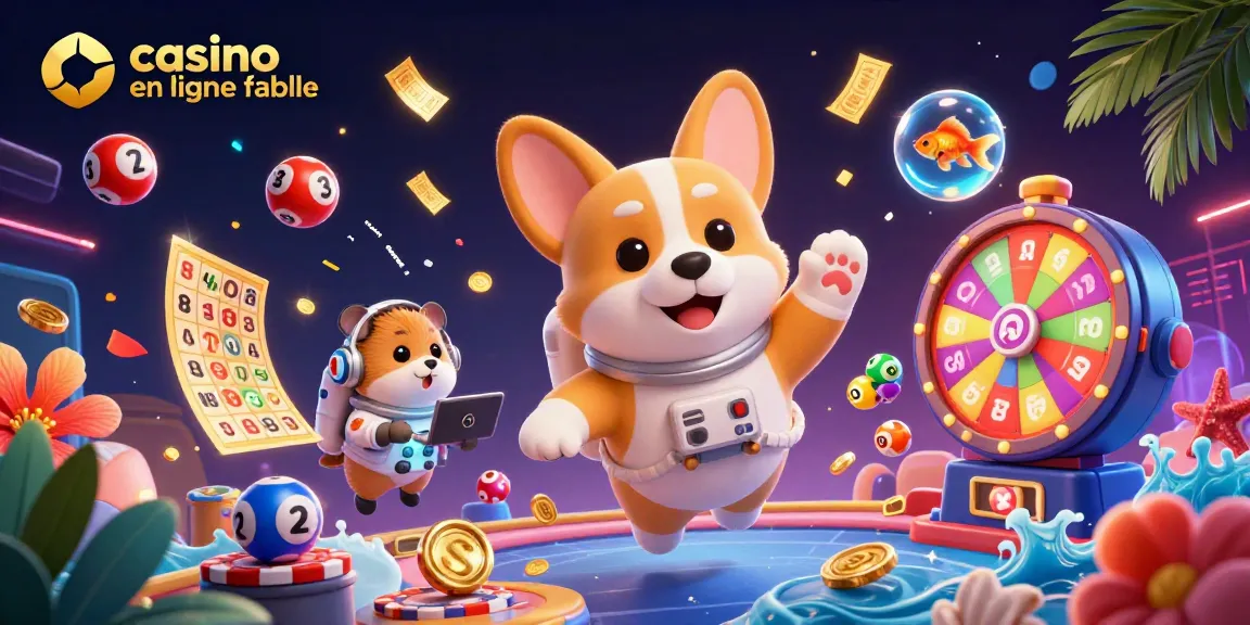 Révélez l'excitation du casino en ligne fiable avec un corgi astronaute flottant dans un casino spatial.