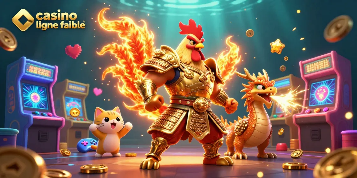 Jouez au casino en ligne fiable avec cette illustration dynamique de jeux colorés.