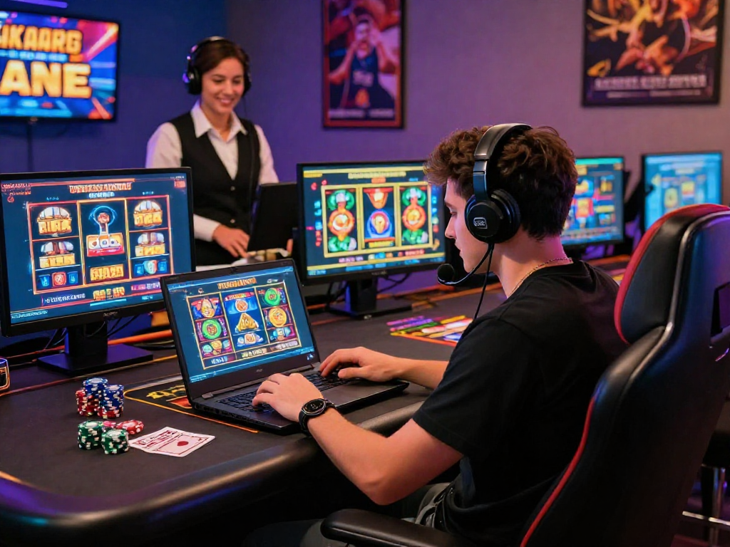 Engaging online gaming experience with vibrant visuals of situs slot gacor games and live casino atmosphere.