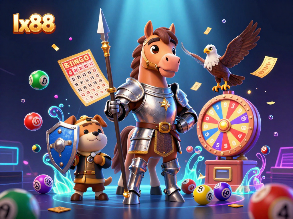 Engage with lx88's vibrant lottery scene featuring animated characters and exciting prizes in stunning detail.