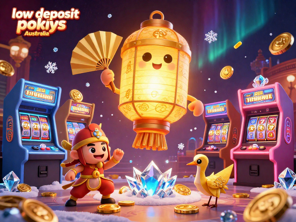 Enjoy low deposit pokies Australia with vibrant casino elements and golden lantern spirit.