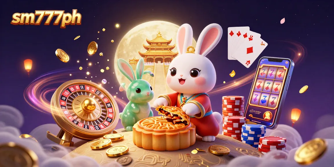 Experience exciting gaming with sm777ph’s vibrant illustration of casino elements and folklore characters.