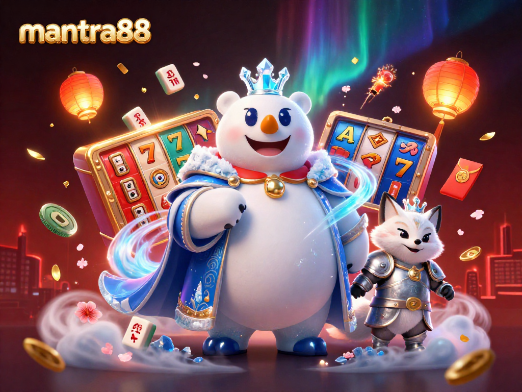 Experience exhilarating wins at mantra88 with 3D illustrations of thrilling slot reels and winning symbols.