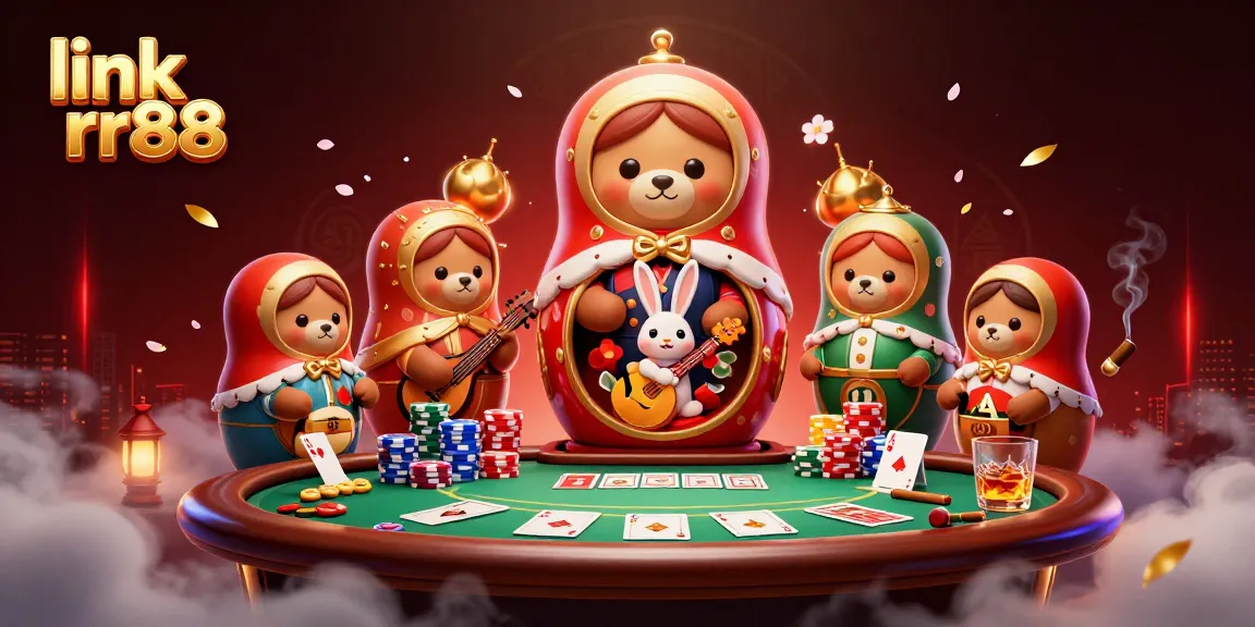 Play and win at link rr88 with colorful casino bears and exciting game elements in a vibrant 3D scene.