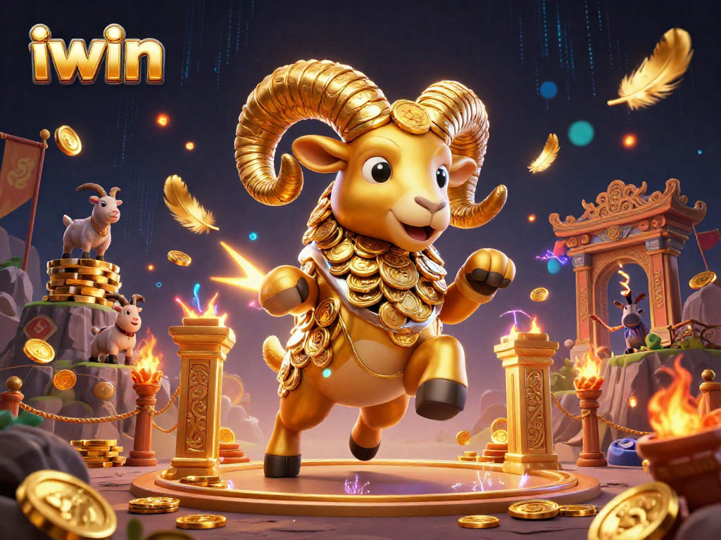 Engage in thrilling gameplay with the iwin golden ram charging toward victory in a vibrant casino scene.