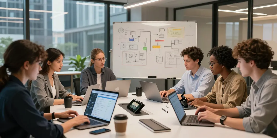 Engaging team collaboration at a digital workspace showcasing innovative software solutions on https://www.bdtjl.app/.