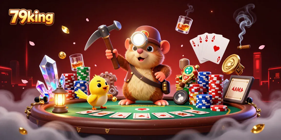 79king brings excitement with a treasure hunter mole and poker elements illuminating a vibrant casino atmosphere.