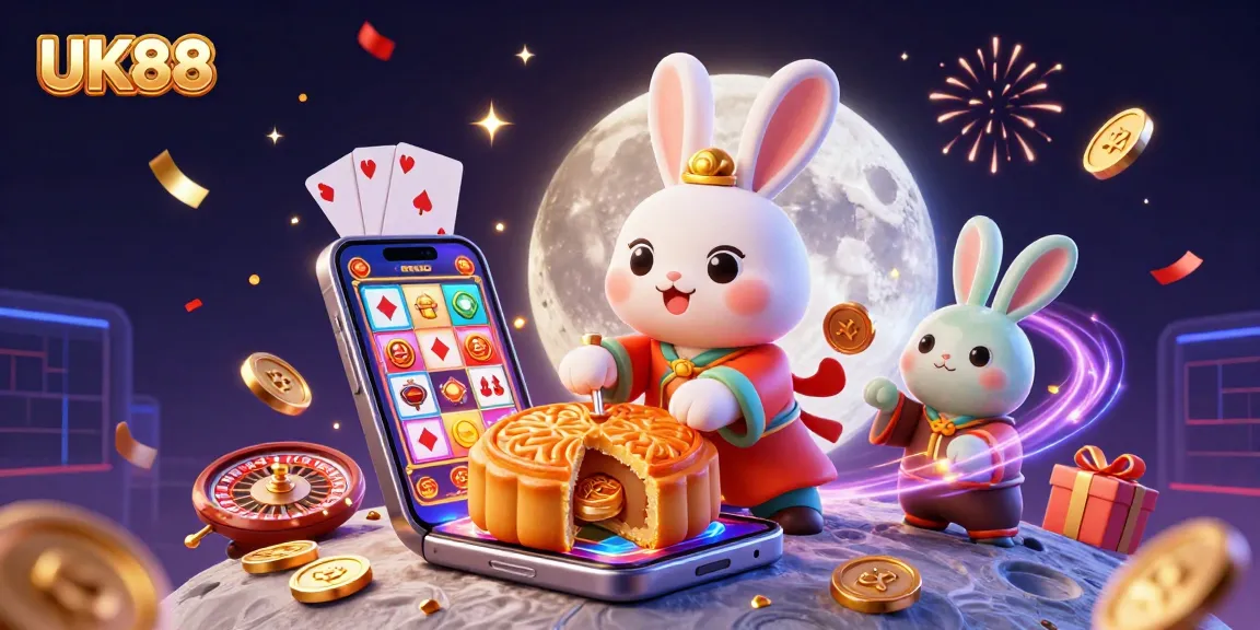 Engage in vibrant casino fun with UK88, featuring a moon rabbit gaming on exciting slots.