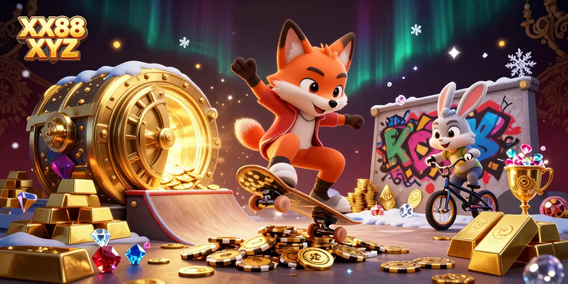 Experience thrilling gameplay with XX88 XYZ featuring vibrant casino-themed illustration and characters.