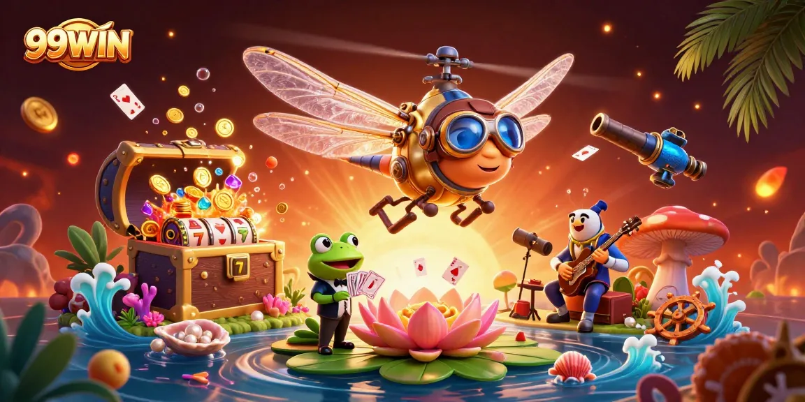 Experience the vibrant 99WIN casino scene with dynamic gameplay and colorful characters.