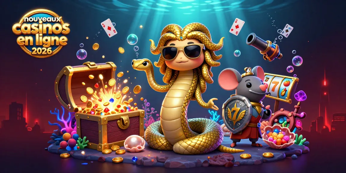 Illumination d'une scène de casino animé mettant en avant des nouveaux casinos en ligne 2026