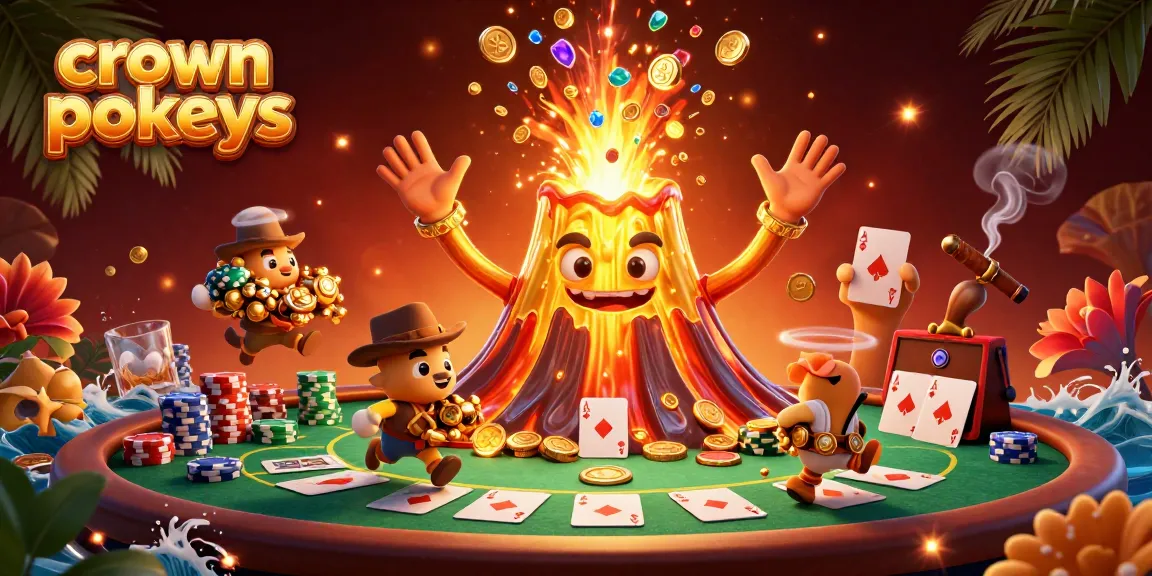 Spin and win with crown pokies in a vibrant, action-packed casino illustration.