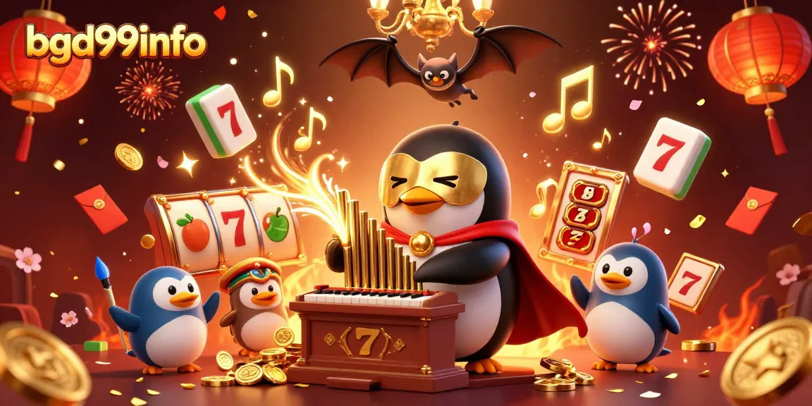 Experience the excitement of bgd99info with a lively illustration of casino elements and characters.