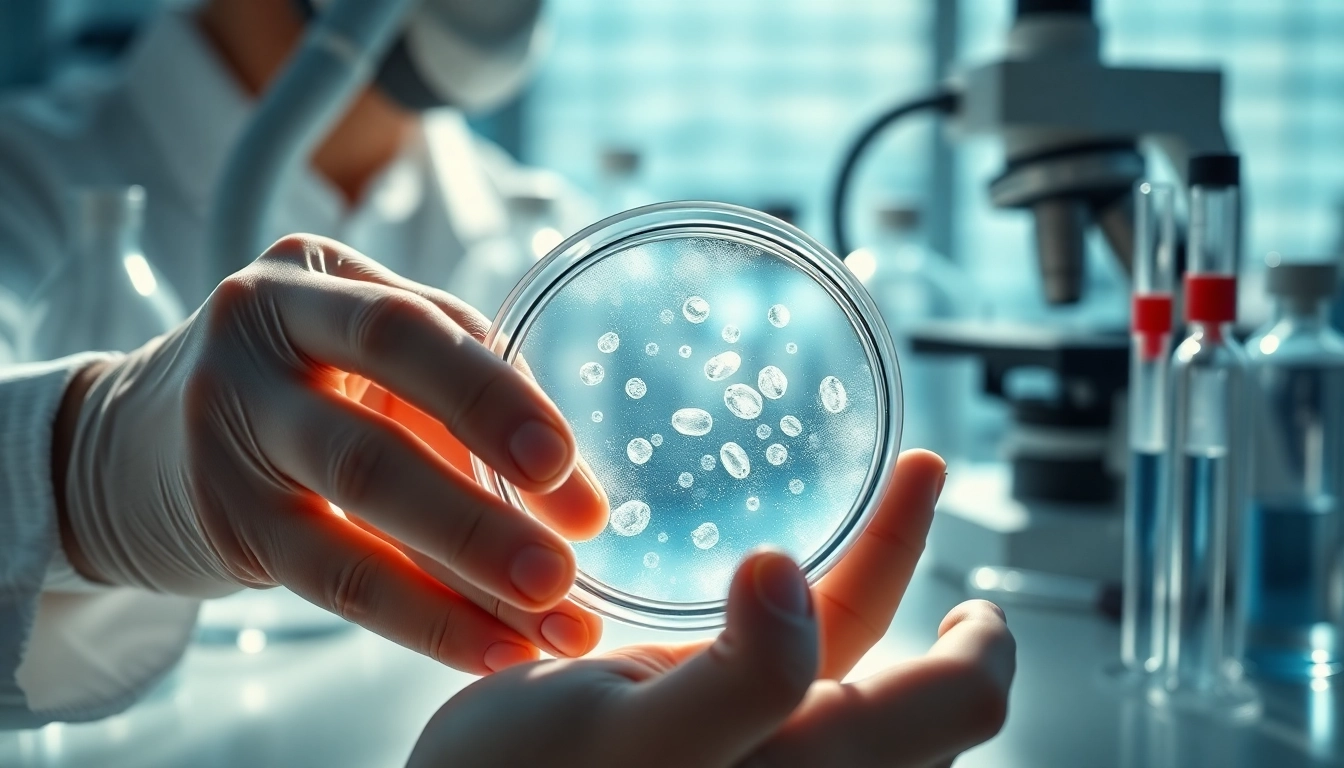Lipo c peptide examination by a scientist in a professional lab environment.