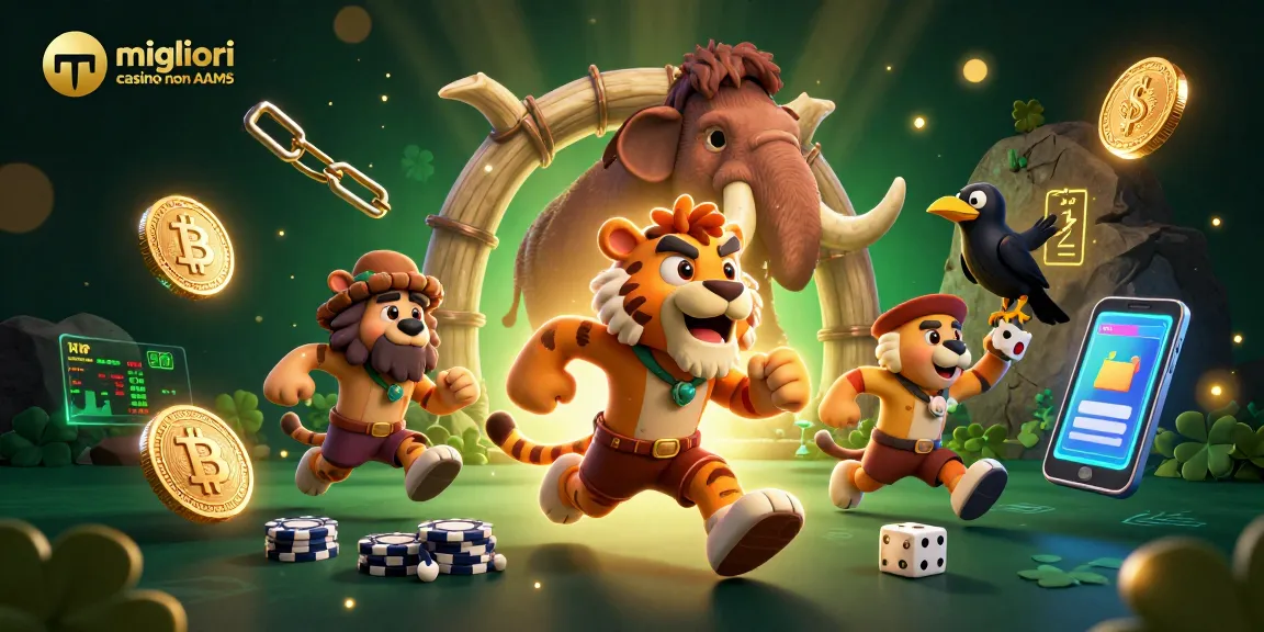 Scopri i migliori casino non AAMS con bonus e offerte esclusive in un'illustrazione divertente.