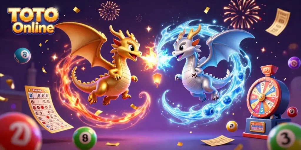 Menangkan hadiah dan keseruan dengan TOTO Online, ilustrasi dadu berwarna dan kebahagiaan yang melimpah.