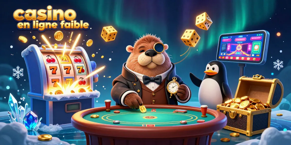 Jouez dans un casino en ligne fiable avec un morse et des personnages sous-marins à une table de poker.