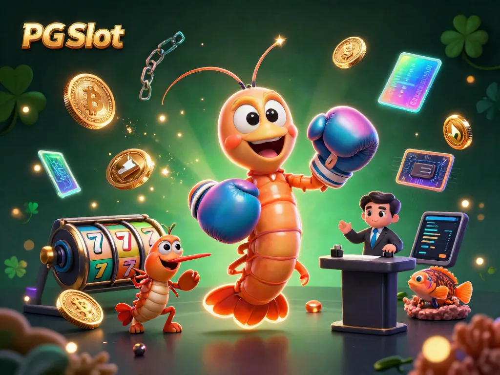PG Slot menghadirkan ilustrasi 3D laga dengan karakter udang mantis sedang bertarung di mesin slot.