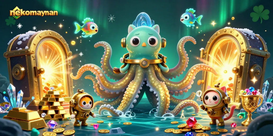 Experience thrilling gameplay with nekomayman as the kraken and diving cat uncover hidden treasures and jackpots.