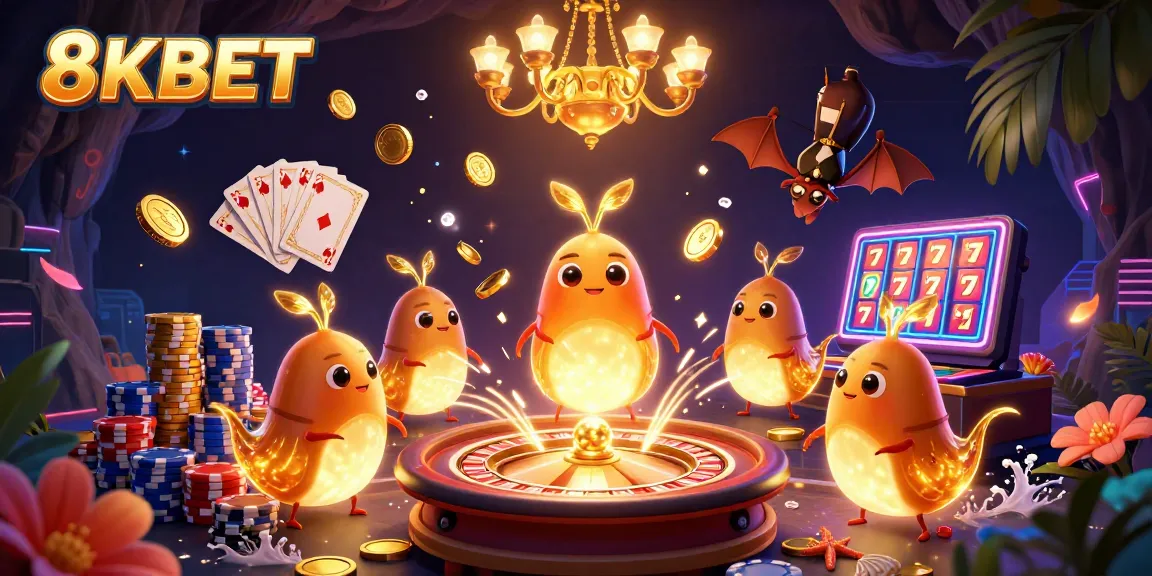 Join the glowworm team at 8KBET for a thrilling cave casino experience with dazzling lights and games.