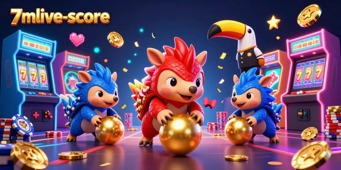 Engage in thrilling gameplay with 7mlive-score featuring exciting pangolin characters rolling through poker chips.