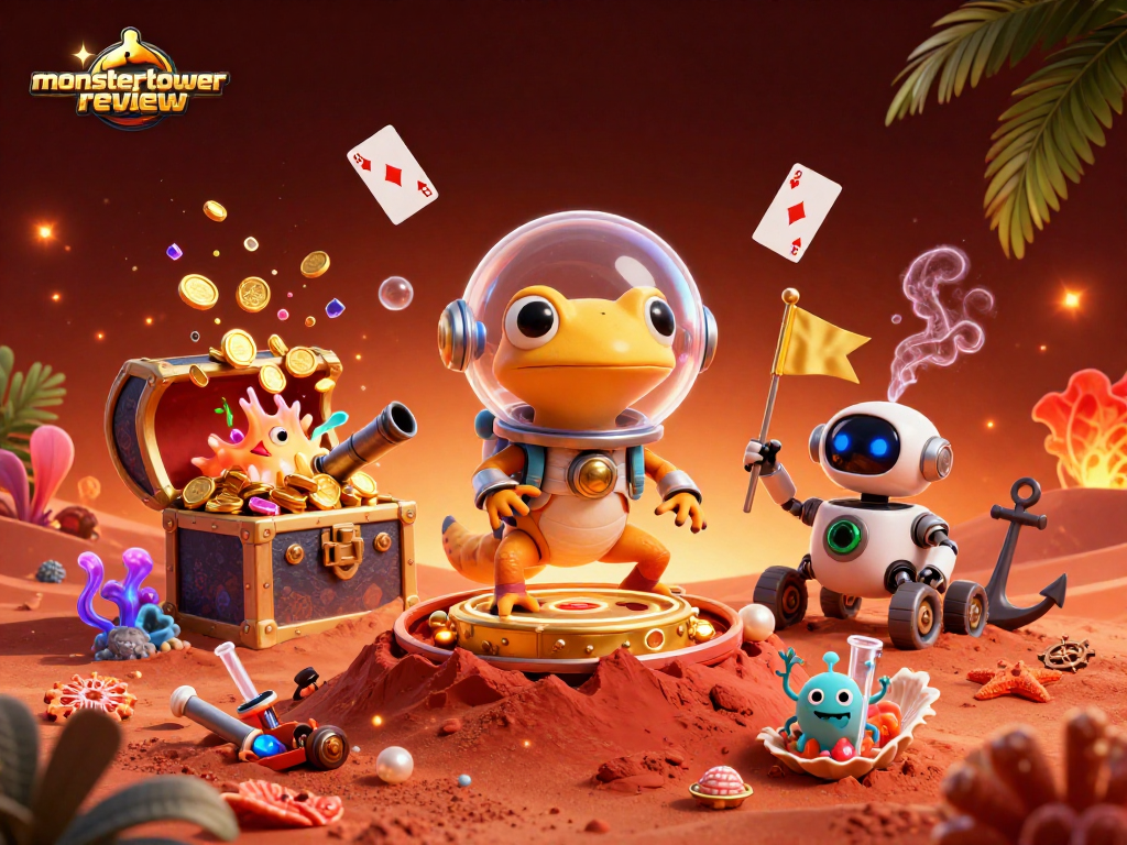Experience the thrill of gaming with monstertowerreview, featuring Martian characters discovering hidden treasures.