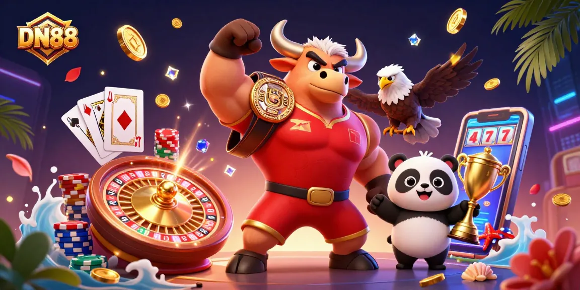 Experience thrilling wins at DN88 with dynamic casino characters and exciting game elements.