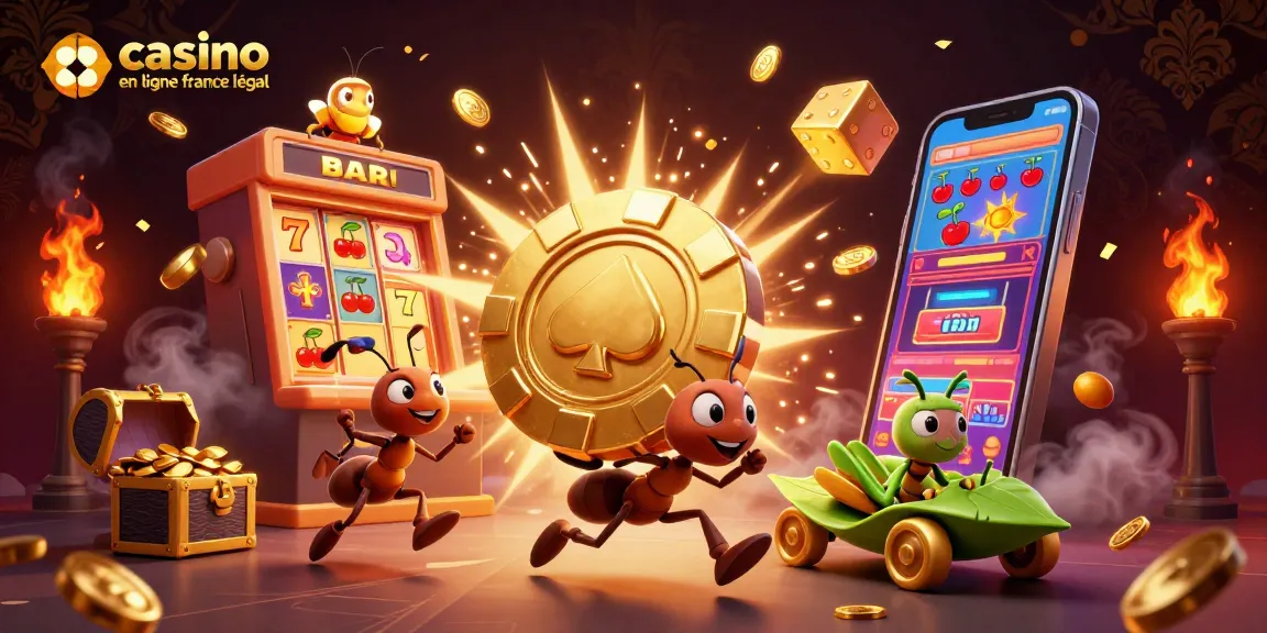 Jouez à des jeux de casino en ligne légaux en France avec cette scène captivante chargée de couleurs.