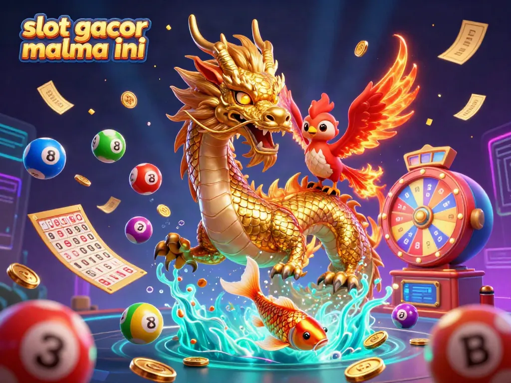 Experience the thrill of slot gacor malma ini with this vibrant 3D casino illustration, showcasing winning elements.