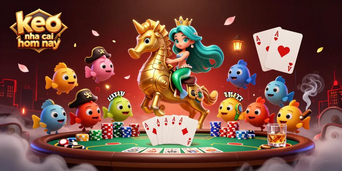 Experience keo nha cai hom nay with a vibrant scene of a mermaid princess and poker elements in dynamic gaming action.