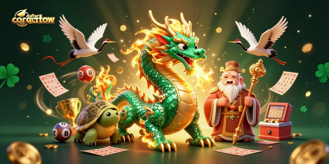 Engage with daftarcongtogel's thrilling lottery experience featuring vibrant dragon and turtle elements.