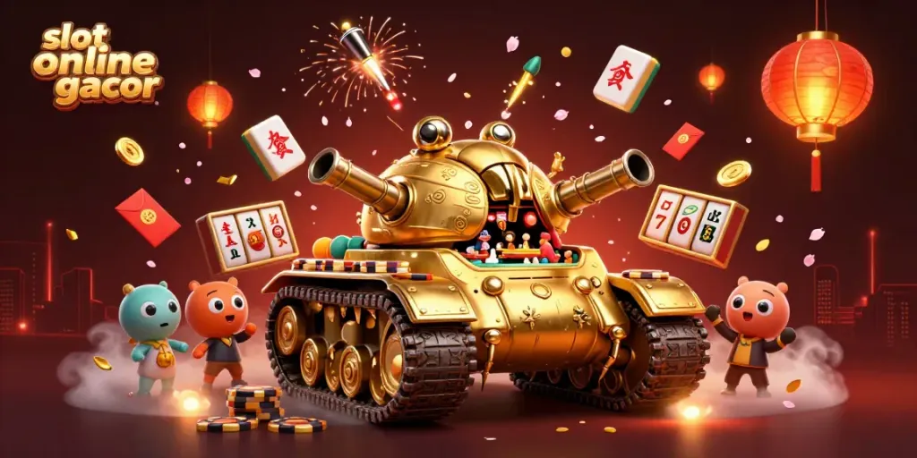 Win big today with immersive gameplay at slot online gacor, featuring colorful slot reels and a dynamic casino scene.