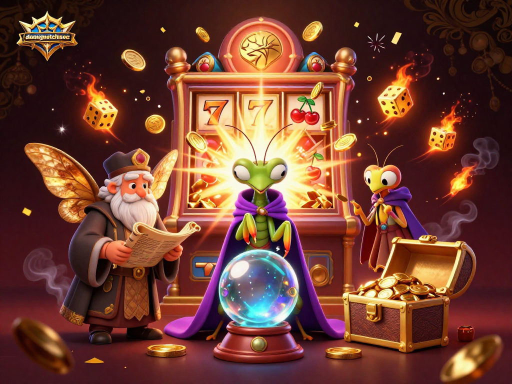 Experience duongmatchuoc2 with a lively scene featuring a mystical fortune teller and vibrant casino elements.