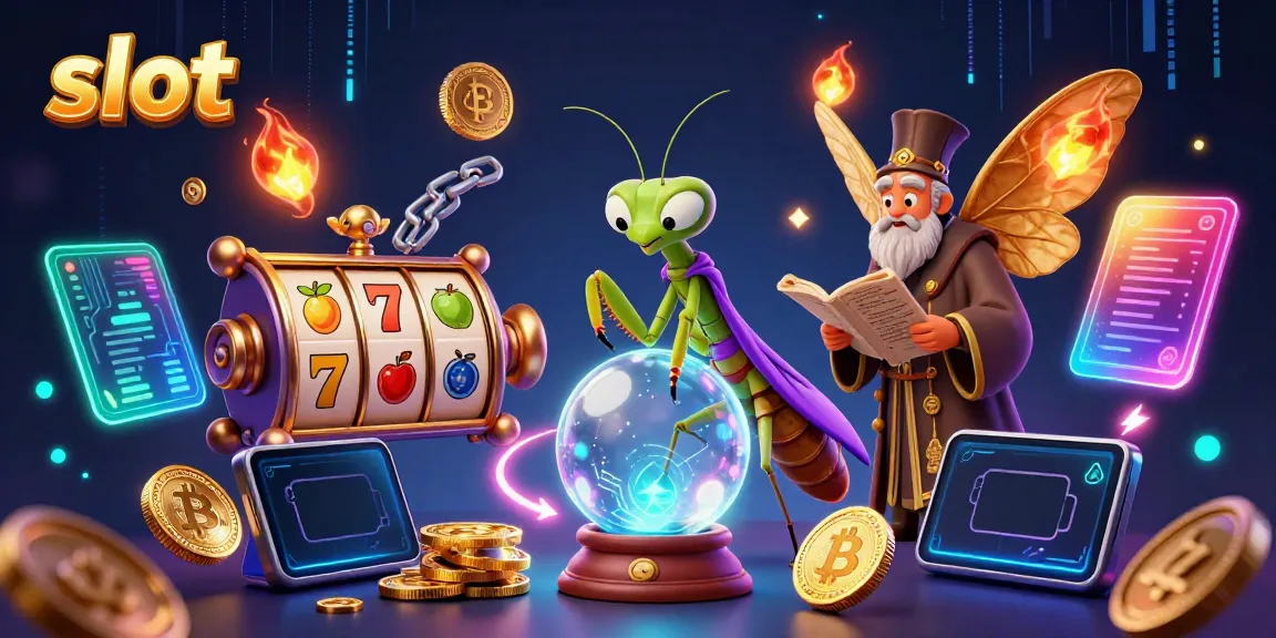 Gulir slot yang menggoda dengan karakter pencerita keberuntungan di latar belakang magis.